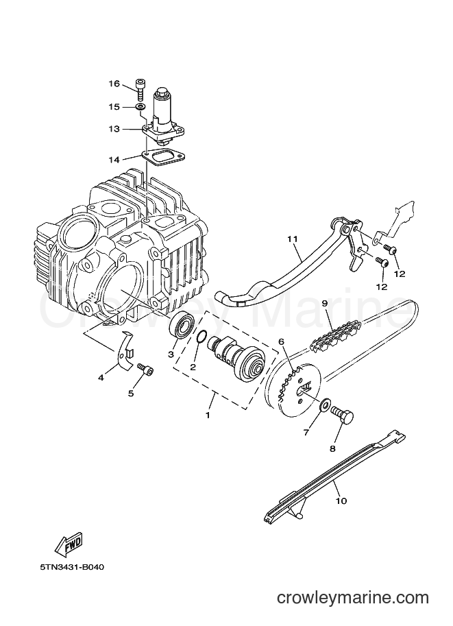 2004 Scooter T110 - T110 (5XV1) [010] - CAMSHAFT & CHAIN