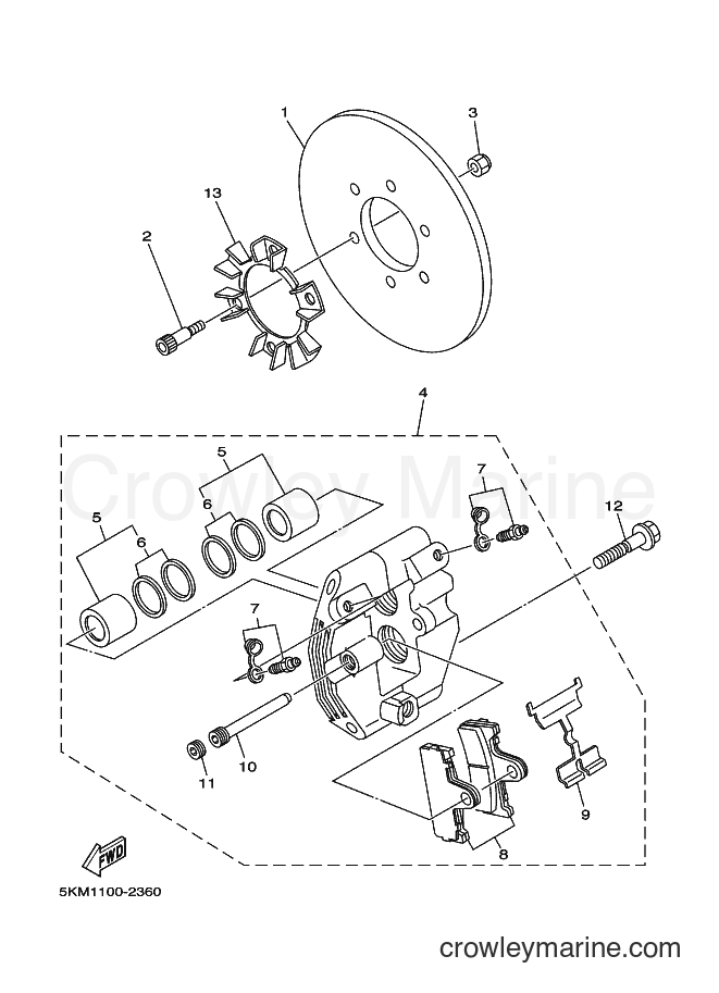 2002 ATV YFM660FWA - YFM660FWA (5KM2) [010] - REAR BRAKE CALIPER