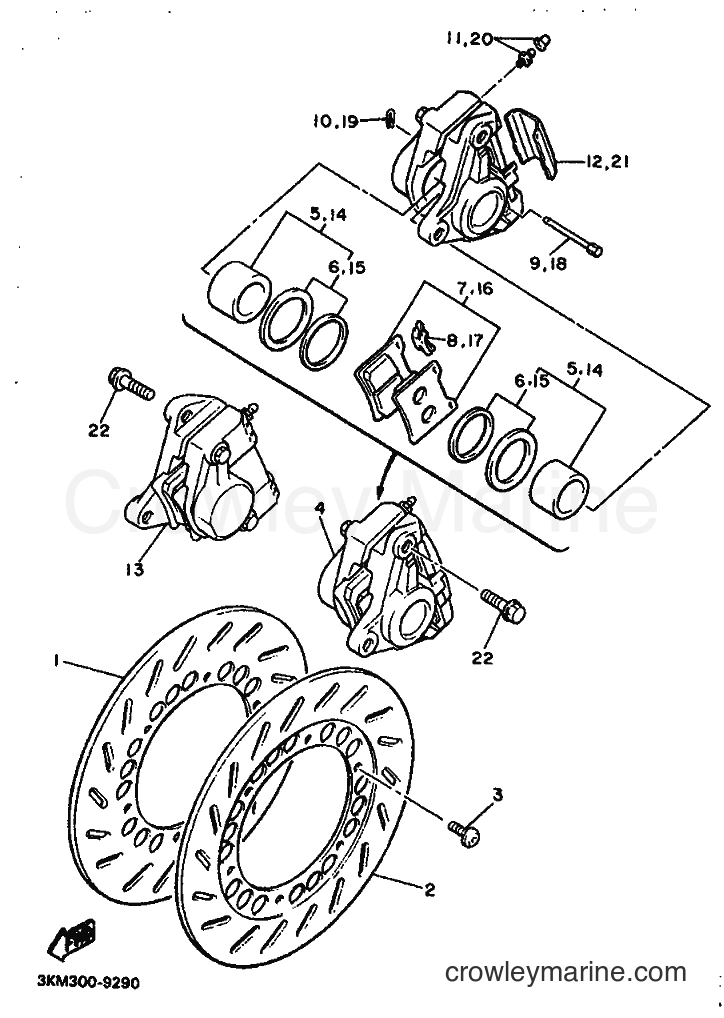1990 Sport Bike FJ600 - FJ600 (3RC2) [010] - FRONT BRAKE CALIPER