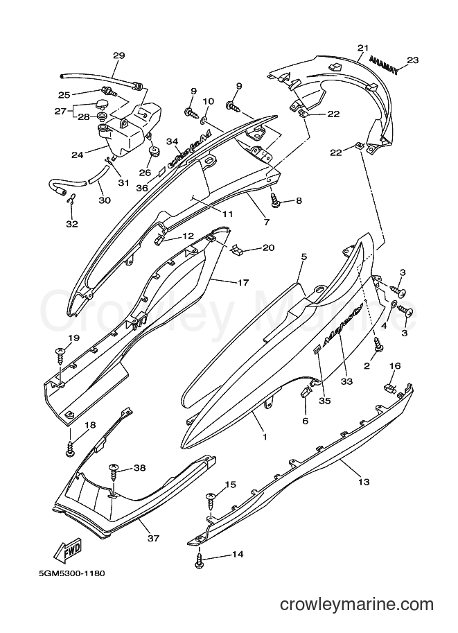 2001 Scooter YP250A - YP250A (5GM5) [080] - SIDE COVER