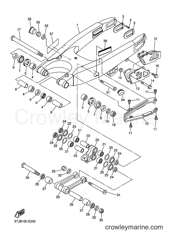 2006 Dirt Bike WR250F - WR250F (5UMC) [010] - REAR ARM