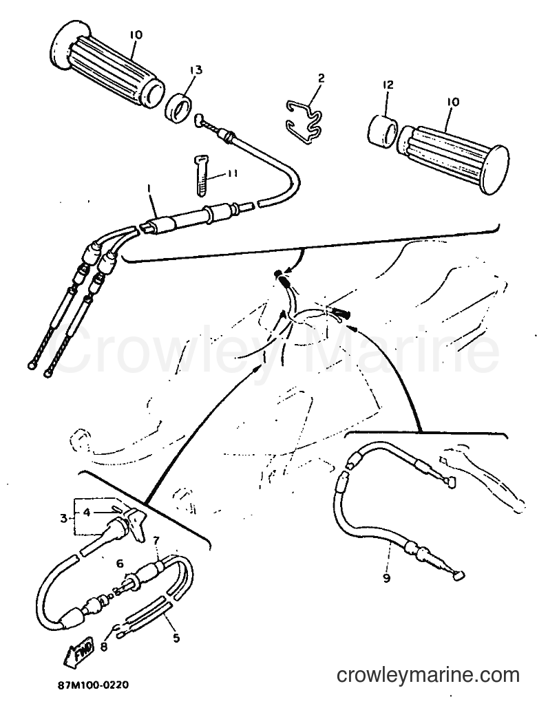1990 Snowmobile EX570H - EX570H (87X1) [999] - CONTROL CABLE