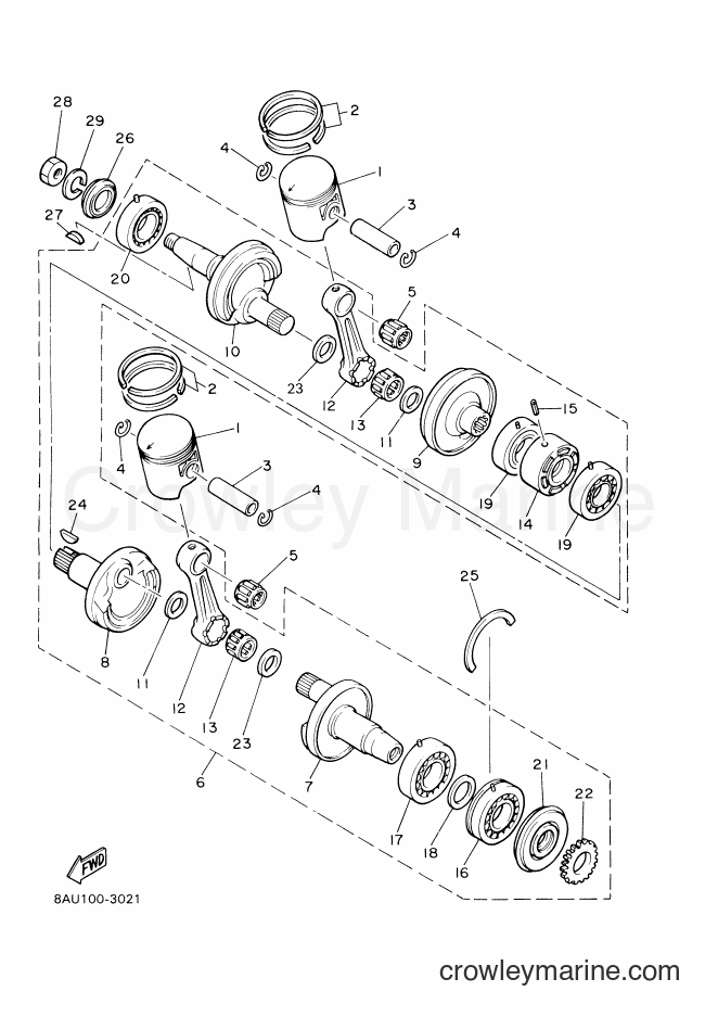 Yamaha Motors VK540E (8ACT) [010] - CRANKSHAFT & PISTON