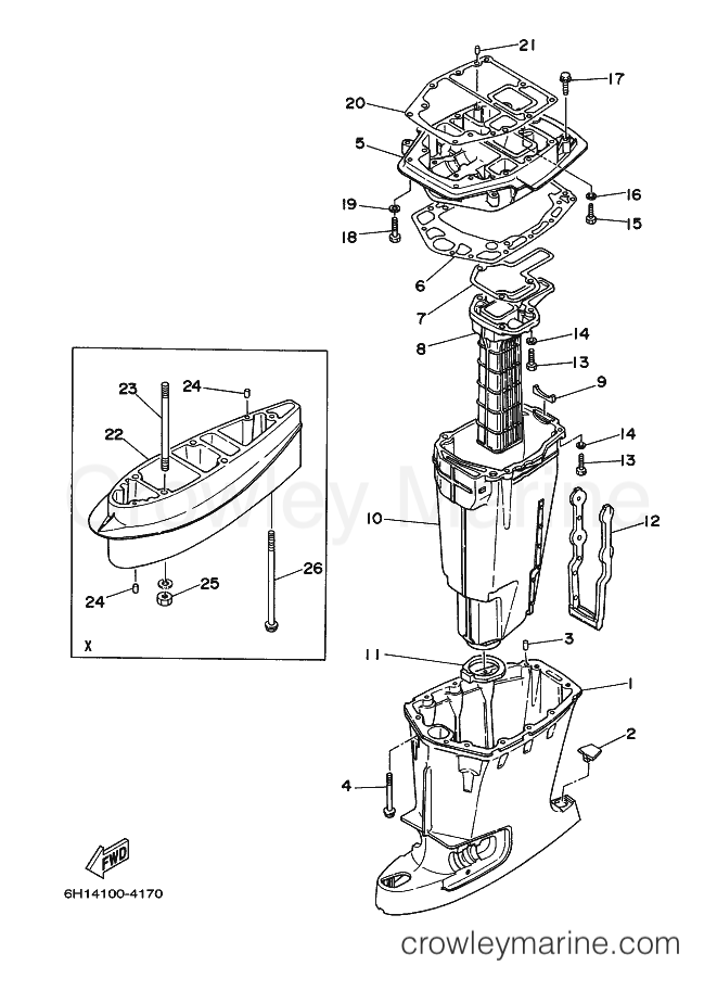 Yamaha Motors 90L-2011 (6H1D) [280] - UPPER CASING