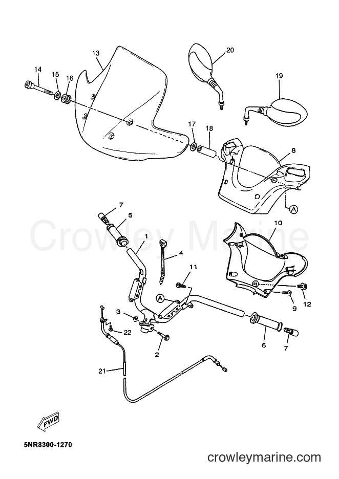 Yamaha Motors YP150E (5NS6) [010] - STEERING HANDLE & CABLE