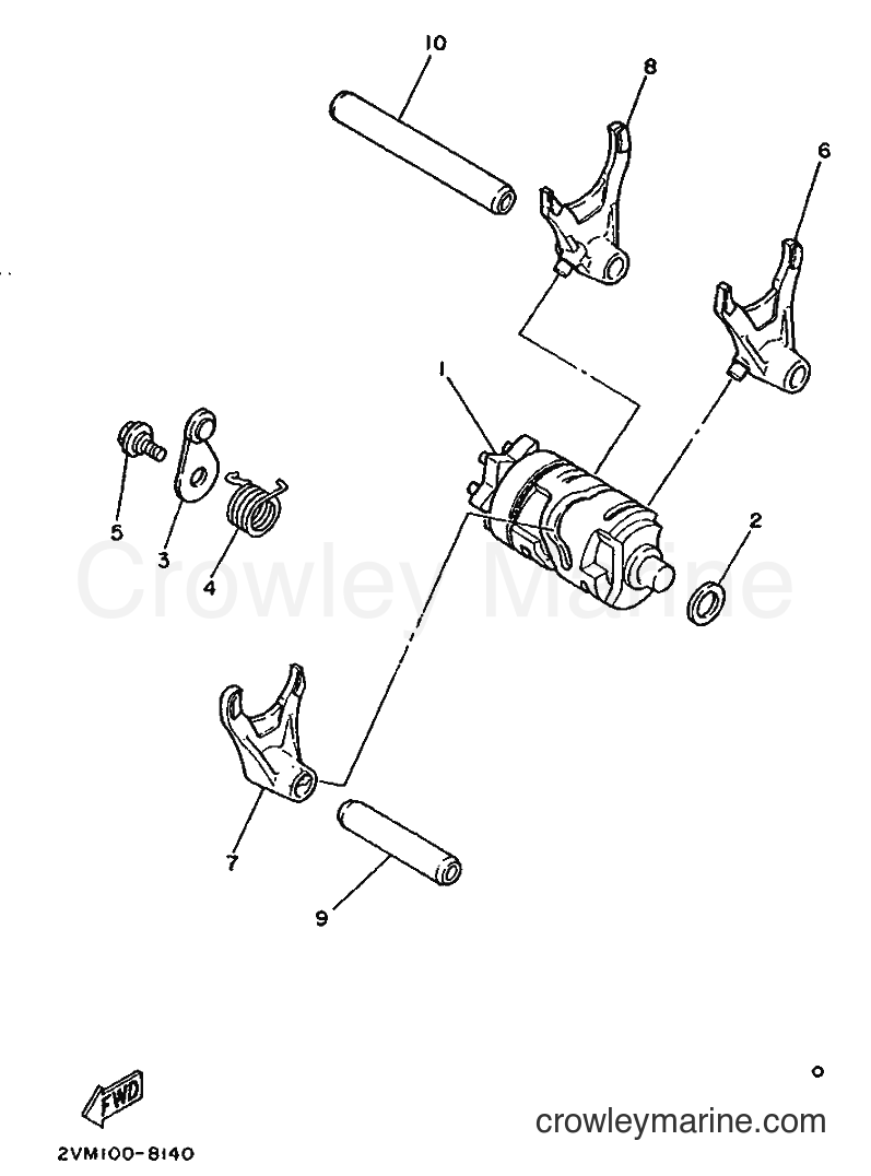 1988 Dirt Bike YZ250 - YZ250 (2VM0) [030] - SHIFT CAM & FORK