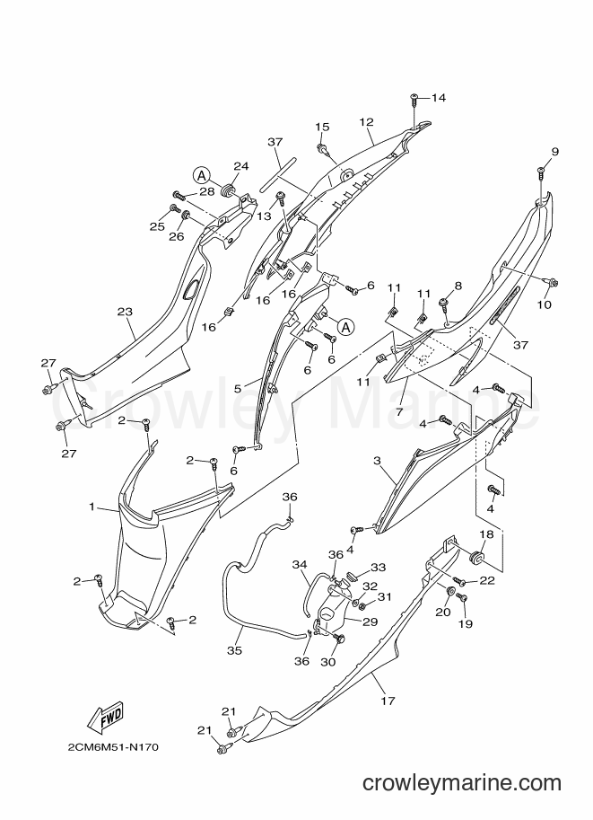 Yamaha Motors MW125A (2CMD) [010] - SIDE COVER