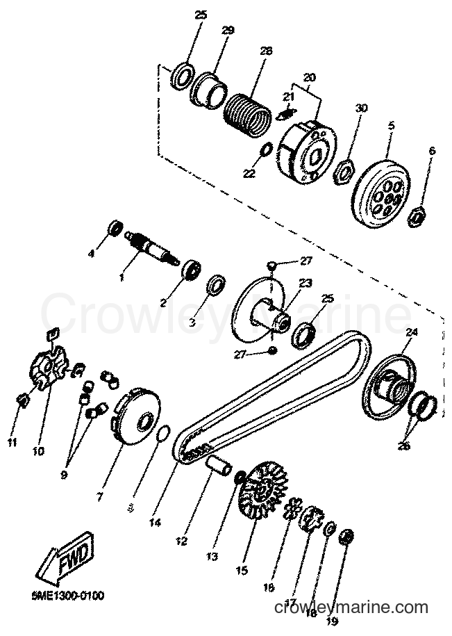 2001 Scooter YQ100 - YQ100 (5ME4) [080] - CLUTCH