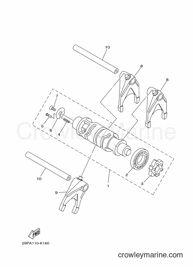 Yamaha Motors XV1900CU (29PC) [010] - SHIFT CAM & FORK