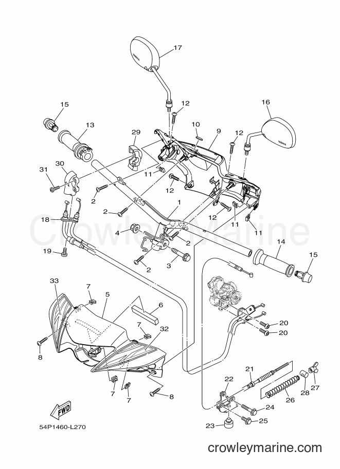 Yamaha Motors AL115FC (54P2) [010] - STEERING HANDLE & CABLE