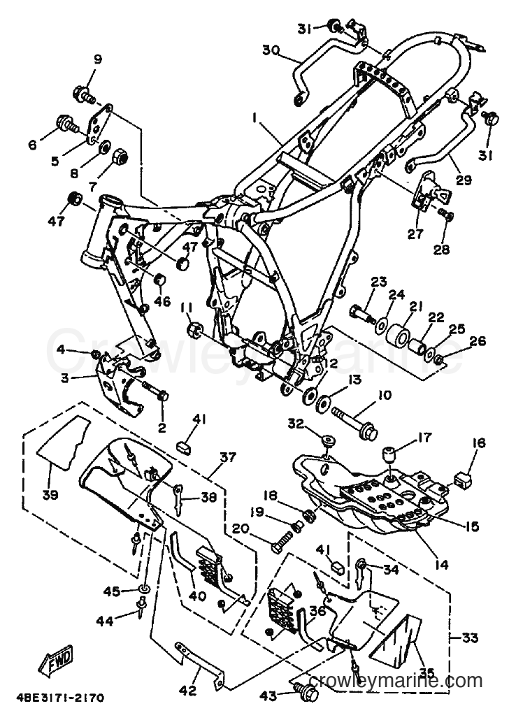 1992 Dirt Bike XT225 - XT225 (4BE3) [010] - FRAME