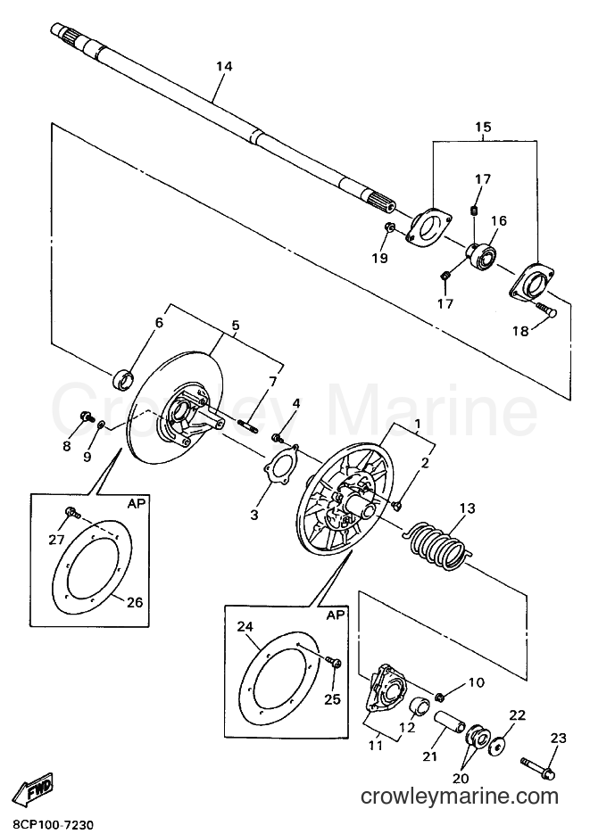 Yamaha Motors VX700LT (8CP1) [999] - SECONDARY SHEAVE