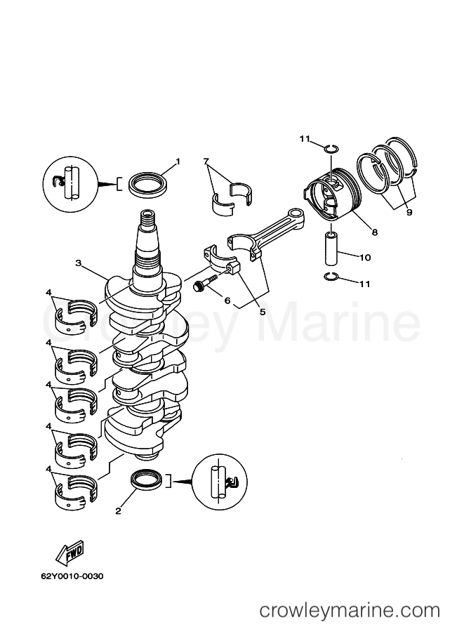 Yamaha Motors F50TJR (62Y) [140] - CRANKSHAFT & PISTON