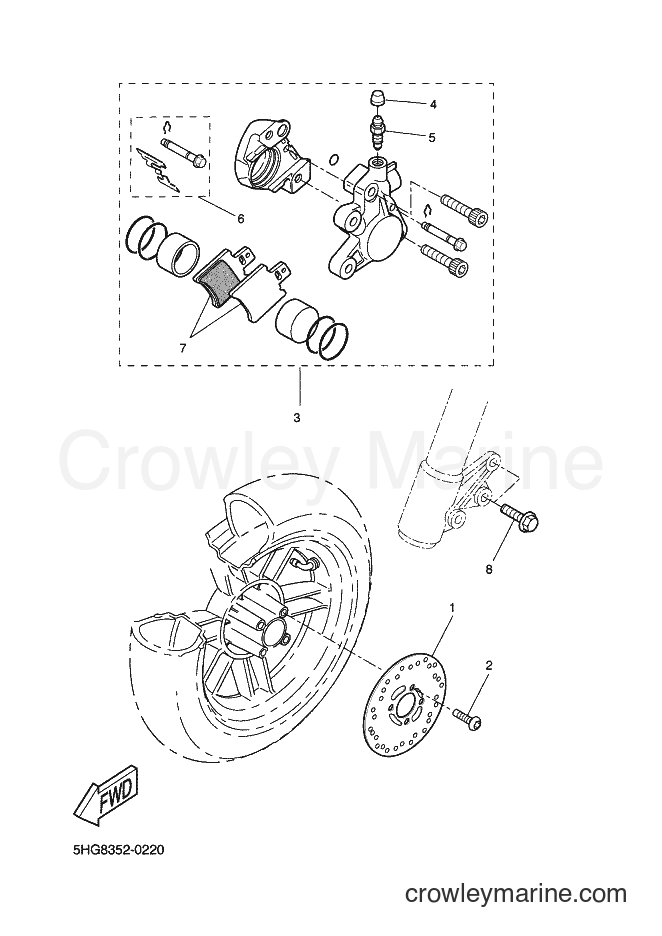 Yamaha Motors CW50 (5MS2) [010] - FRONT BRAKE CALIPER