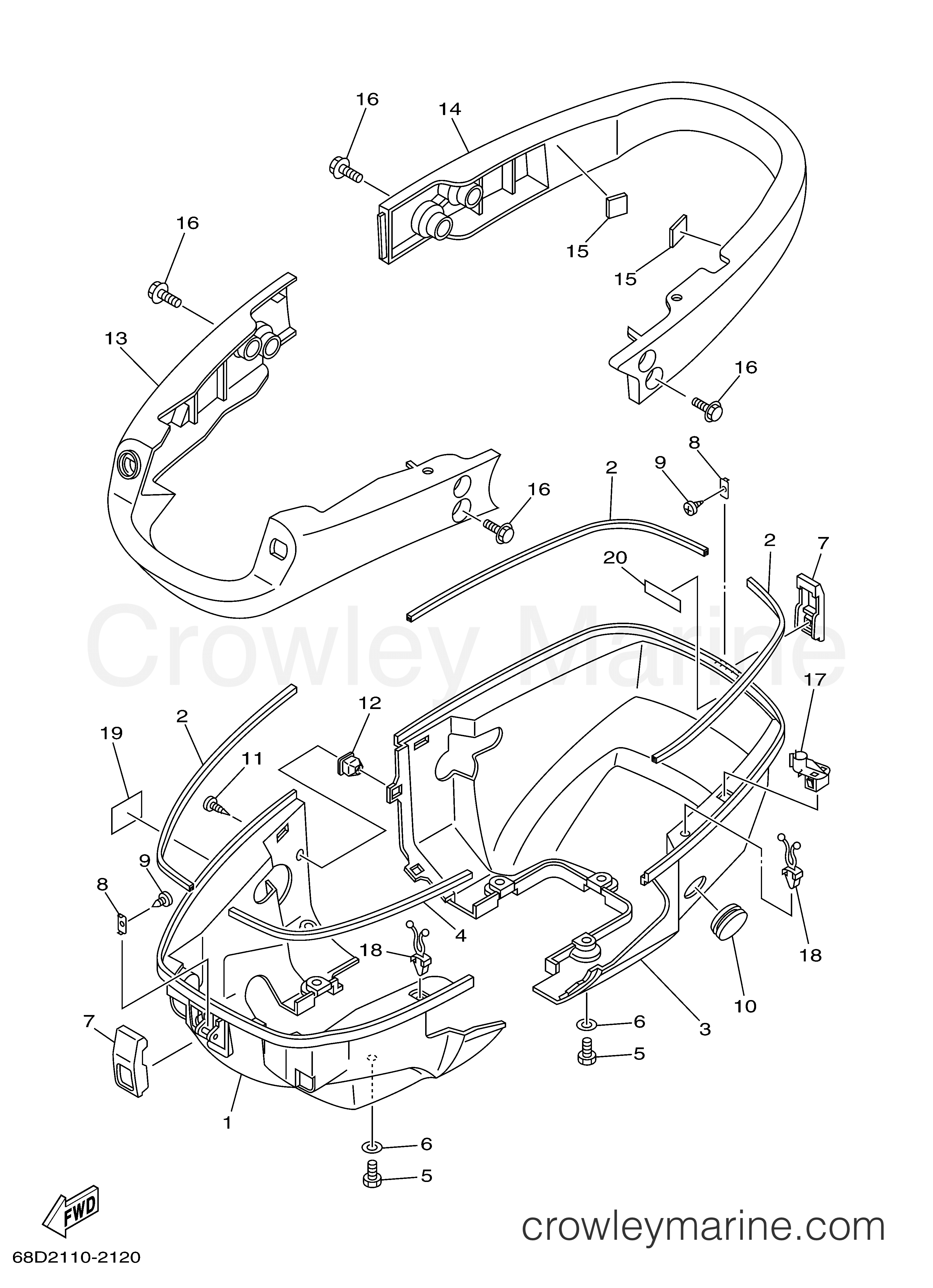 Yamaha Motors F4MLH - BOTTOM COWLING