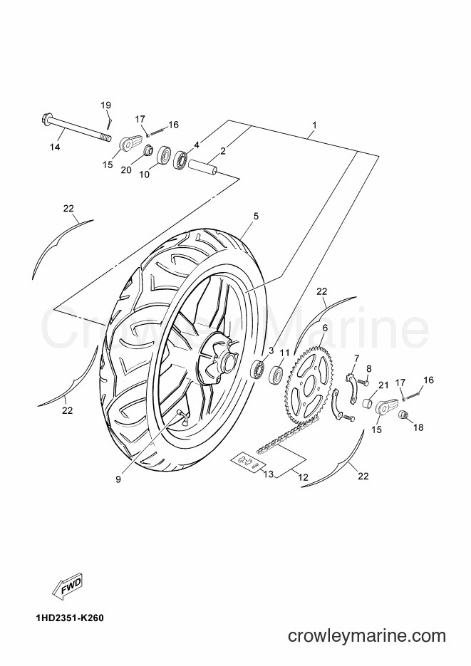 2012 Scooter TZR50 - TZR50 (2AS2) [010] - REAR WHEEL
