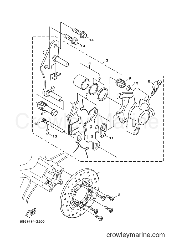 2011 Scooter YW125 - YW125 (37D3) [010] - FRONT BRAKE CALIPER