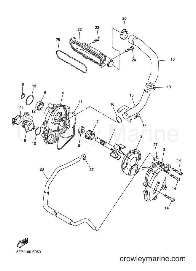 2008 Snowmobile RX10M - RX10M (8FS5) [020] - WATER PUMP