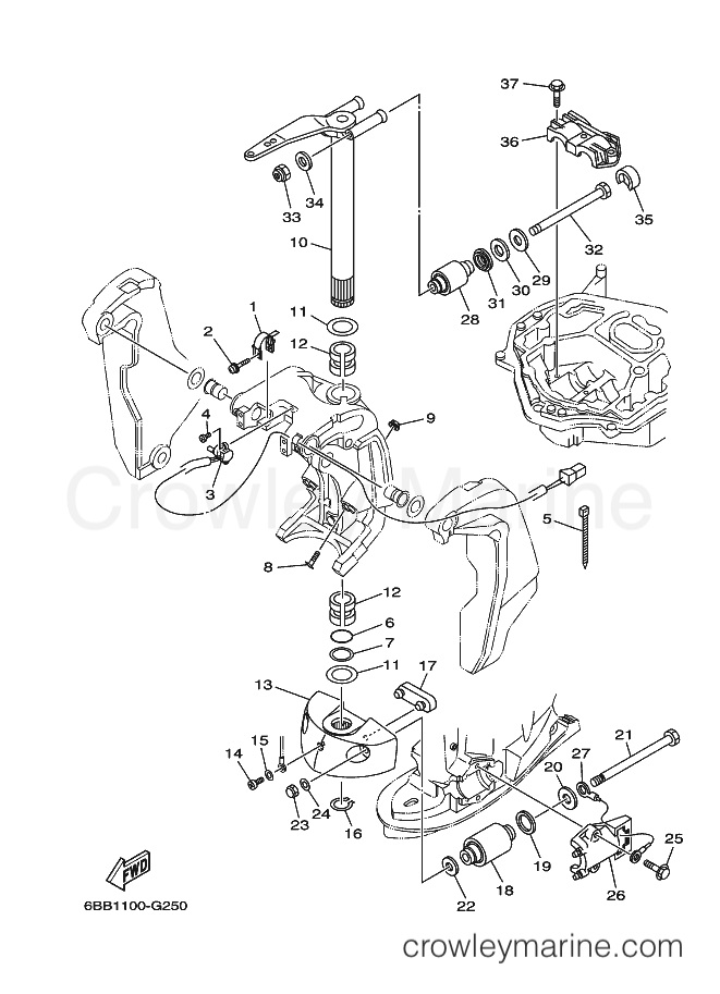Yamaha Motors F225CETL (6BB5) [040] - BRACKET 2
