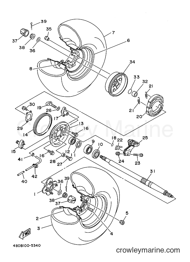 1996 ATV YFB250FW - YFB250FW (4KD8) [999] - REAR WHEEL