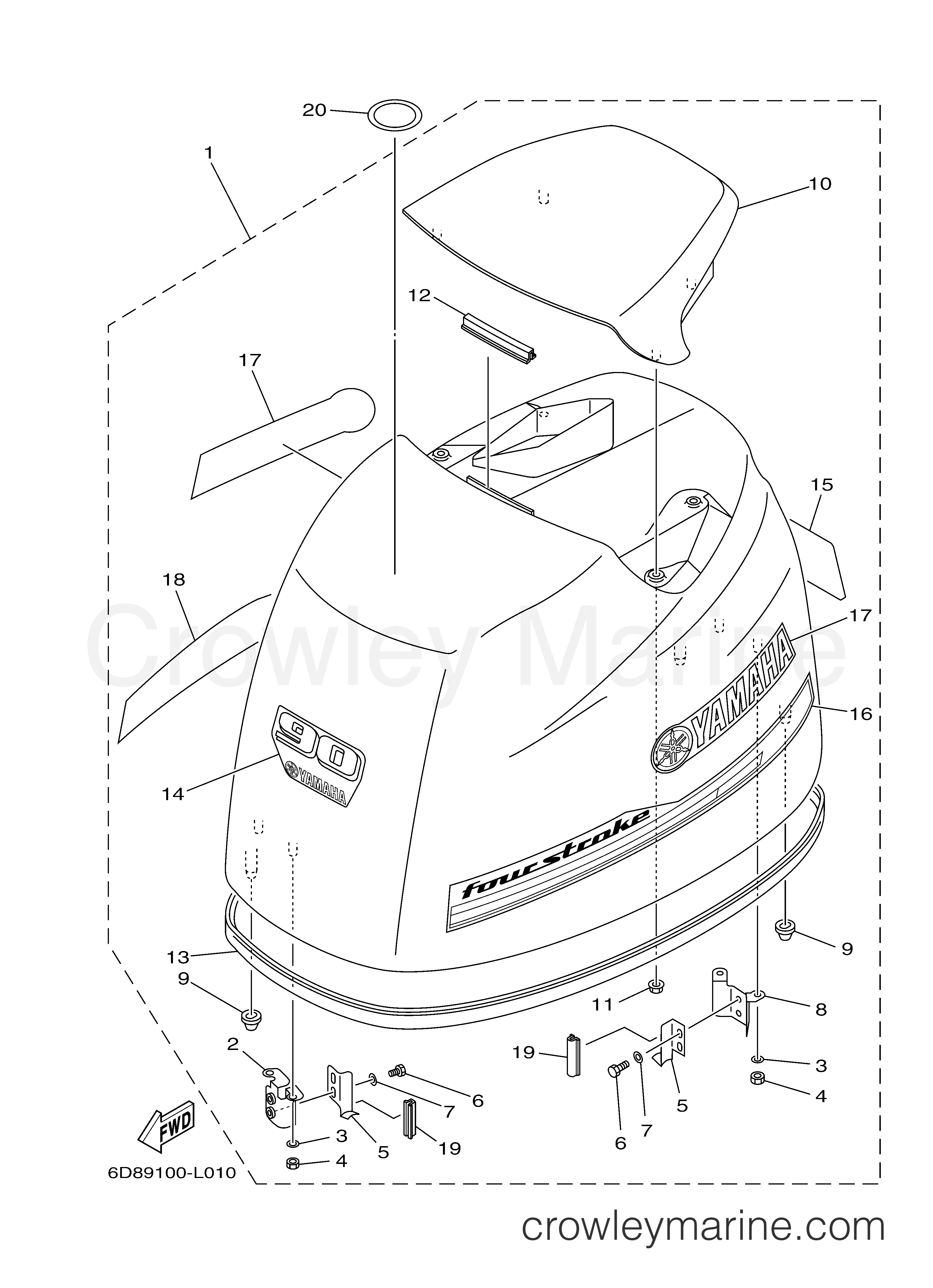 Yamaha Motors F90JA - TOP COWLING