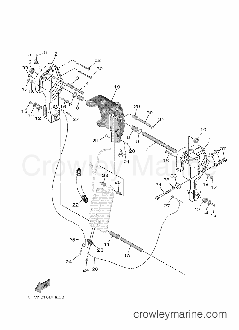 Yamaha Motors F25GETL (6FM1) [210] - BRACKET 2