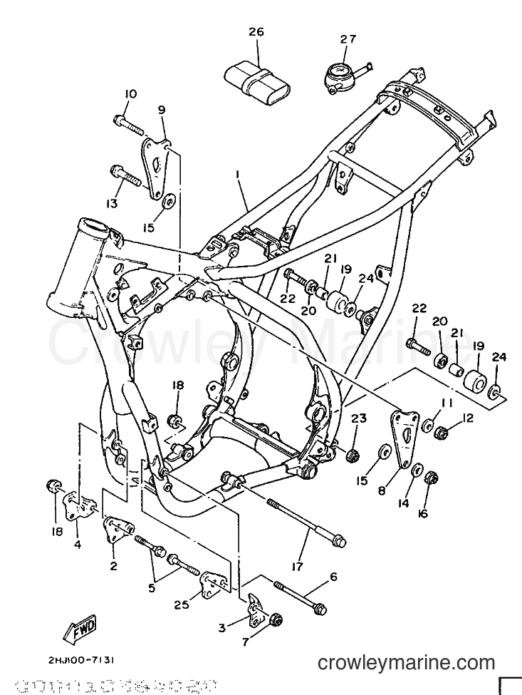 1987 Dirt Bike YZ490T - YZ490T (2HJ) [999] - FRAME