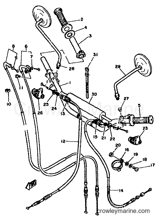 1981 Dirt Bike XT250 - XT250 (5G4) [999] - STEERING-CABLES
