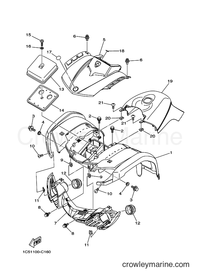 2012 ATV YFM125A - YFM125A (1PY2) [010] - FRONT FENDER
