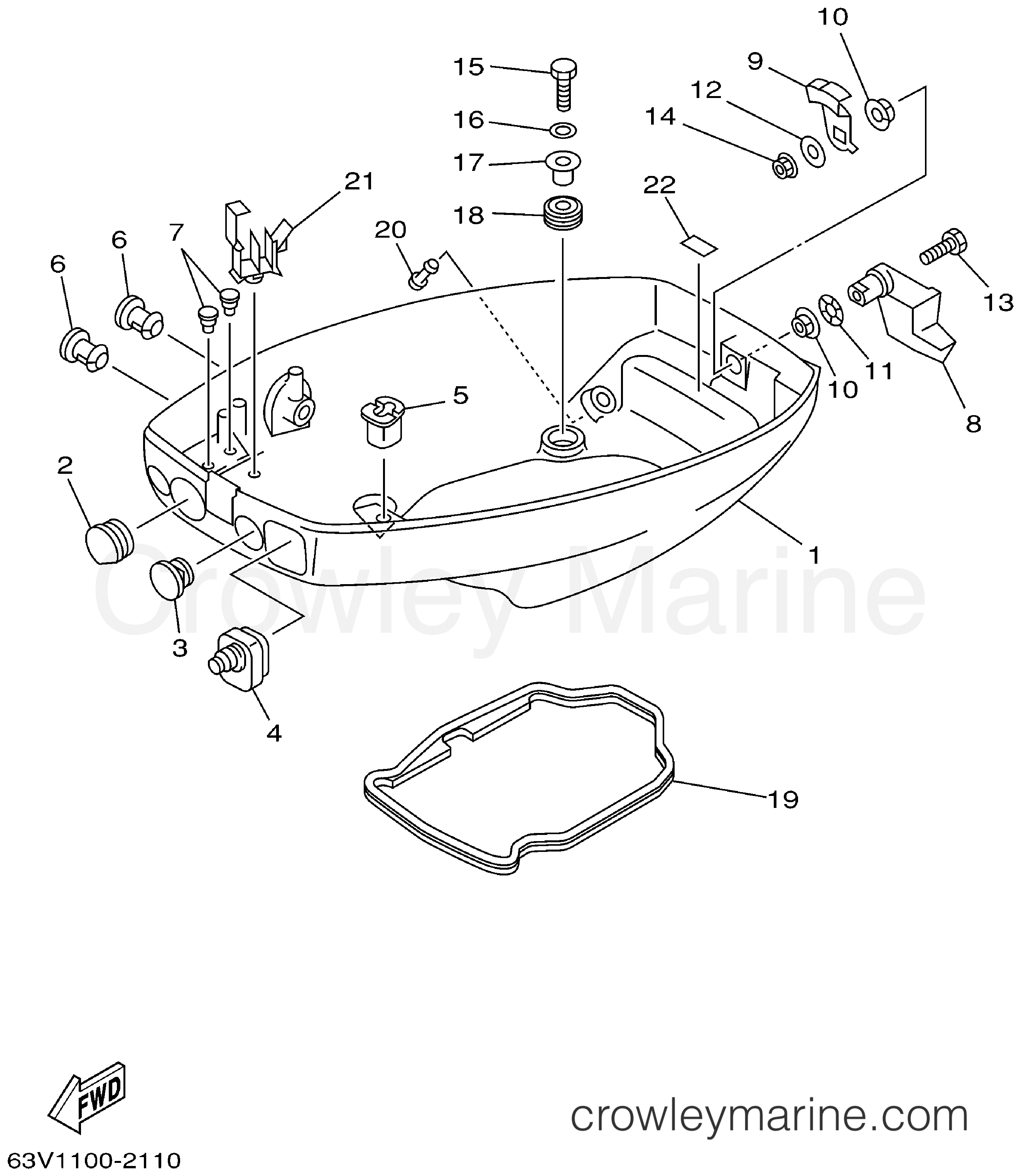 Yamaha Motors 15MSHA - BOTTOM COWLING