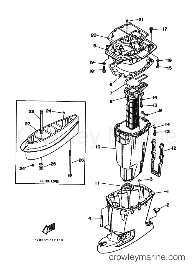 Yamaha Motors 75A (692) [010] - UPPER CASING