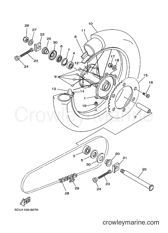 2000 Dirt Bike YZ250 - YZ250 (5HC2) [030] - REAR WHEEL