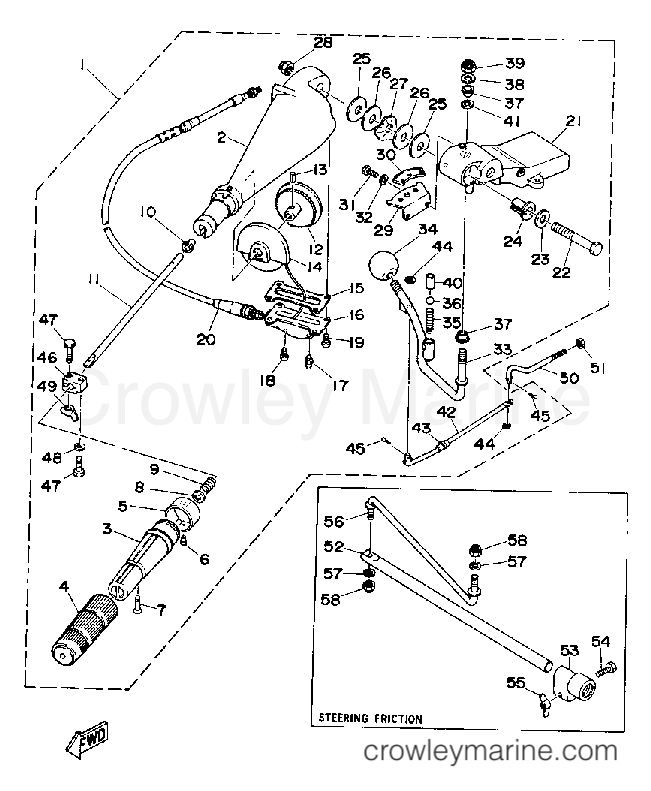 Yamaha Motors P60TLHP - STEERING