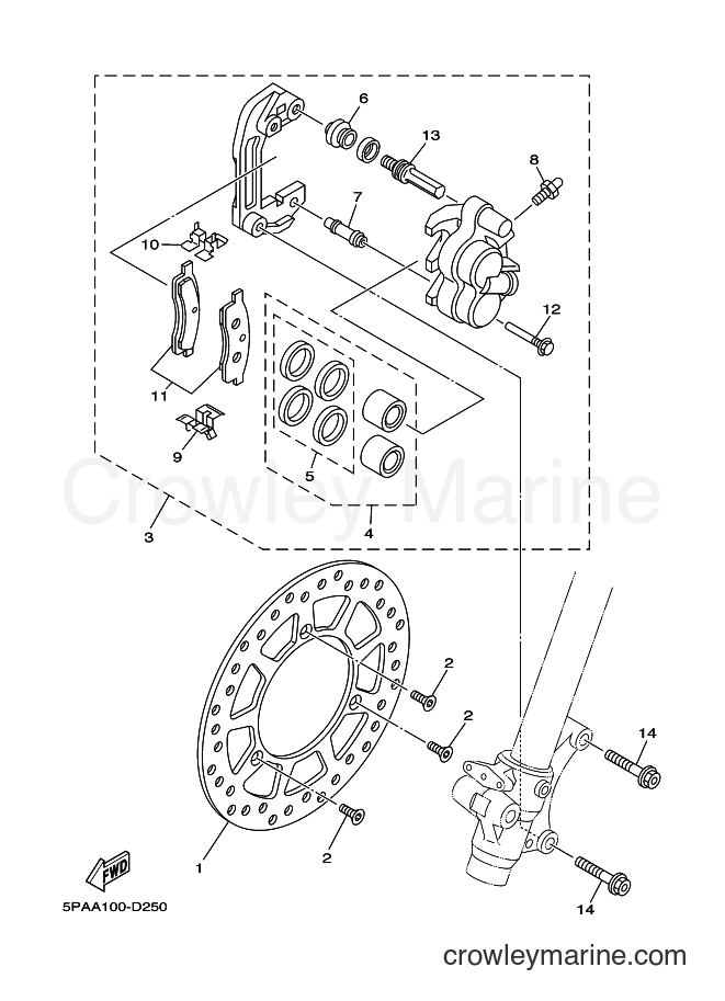 2013 Dirt Bike YZ85LW - YZ85LW (1SP4) [010] - FRONT BRAKE CALIPER
