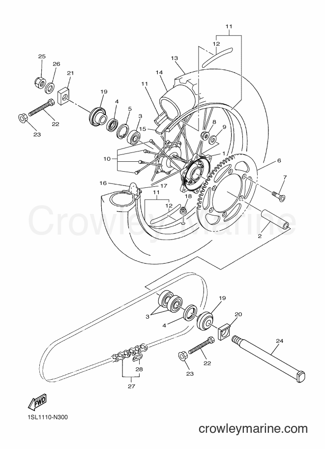 2016 Dirt Bike YZ250F - YZ250F (1SMD) [010] - REAR WHEEL