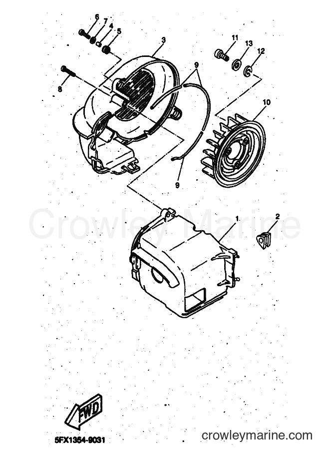 2001 Scooter YH50 - YH50 (5PF2) [030] - AIR SHROUD & FAN