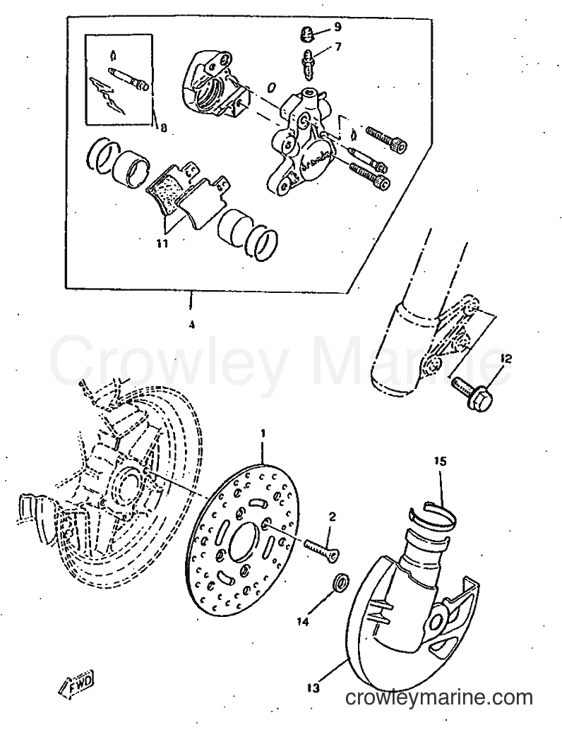 1997 Scooter CW50RSX - CW50RSX (5AA1) [999] - FRONT BRAKE CALIPER