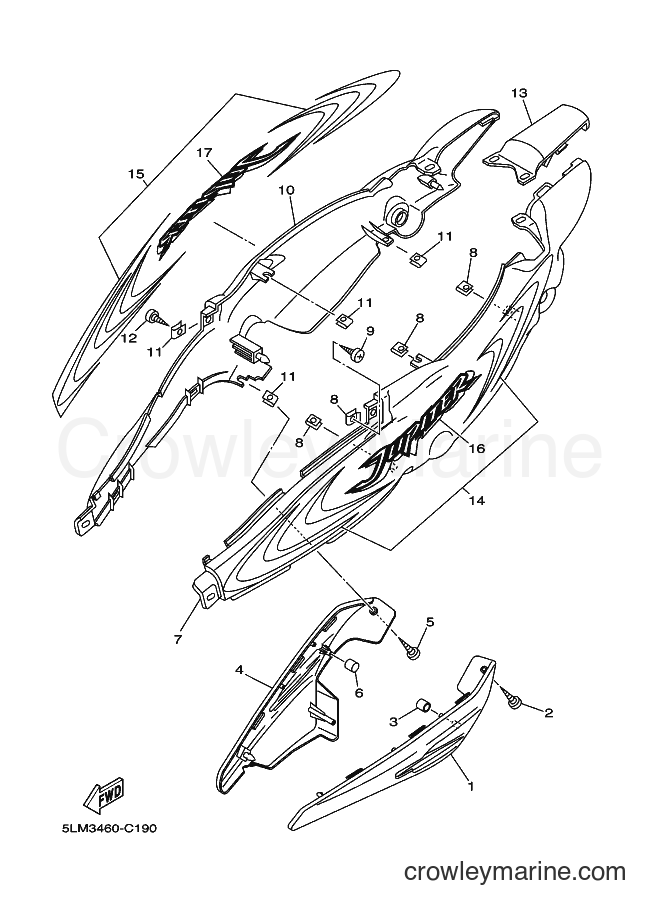 2004 Scooter T105SE - T105SE (5LM4) [010] - SIDE COVER