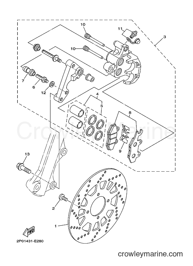 Yamaha Motors T110S (2P08) [010] - FRONT BRAKE CALIPER