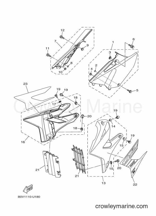2019 Dirt Bike YZ125 - YZ125 (B0V2) [010] - SIDE COVER