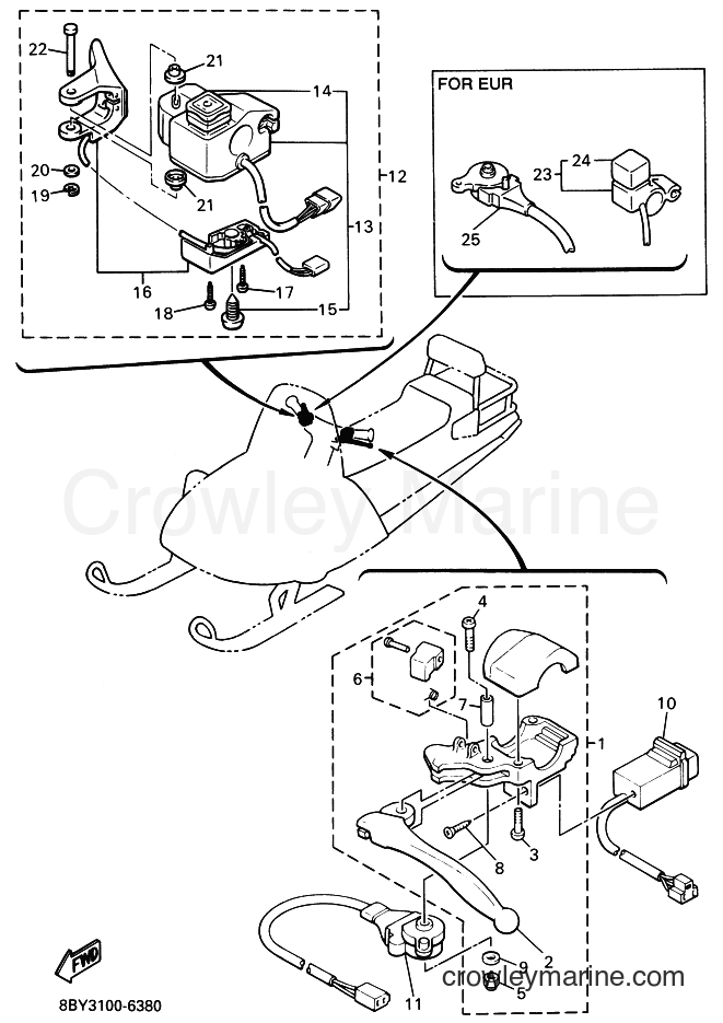 1996 Snowmobile VT480TR - VT480TR (8CK1) [020] - HANDLE SWITCH & LEVER