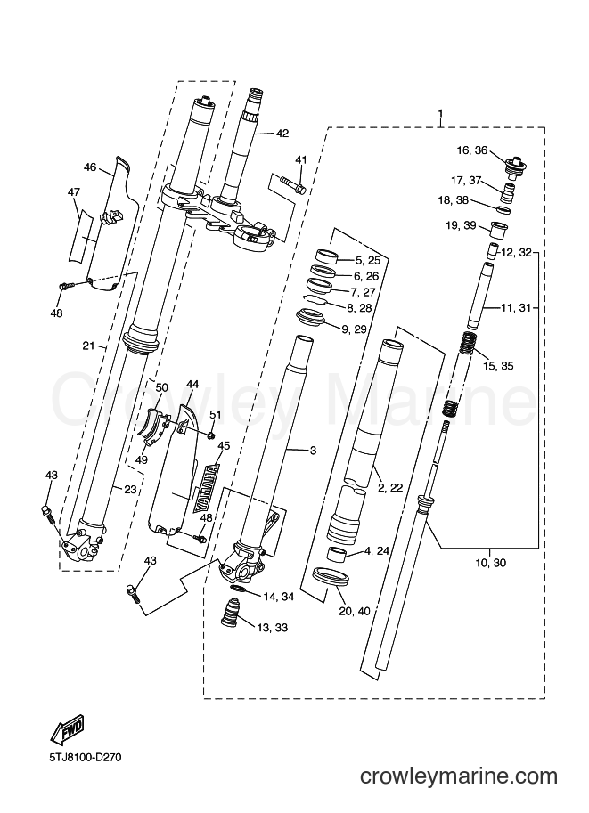 2005 Dirt Bike WR450F - WR450F (5TJA) [020] - FRONT FORK