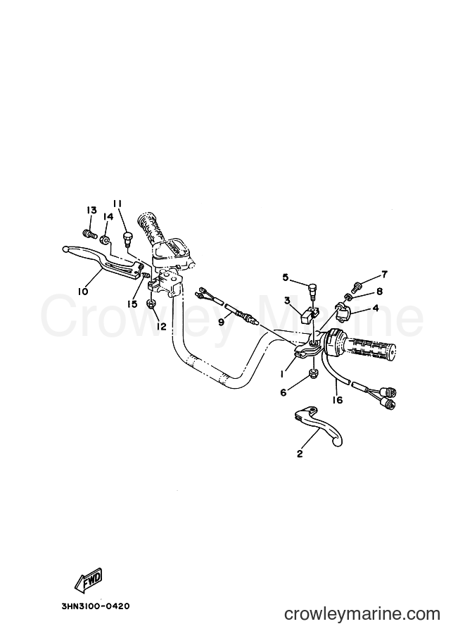 1990 ATV YFM350FW - YFM350FW (3HN3) [010] - HANDLE SWITCH & LEVER