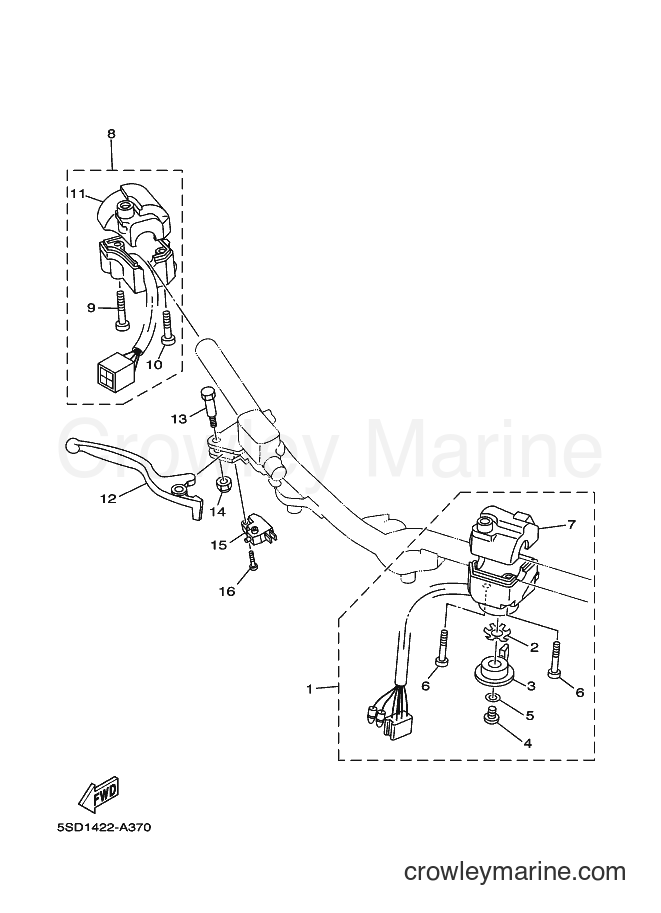 Yamaha Motors T105SE (5SD3) [010] - HANDLE SWITCH & LEVER