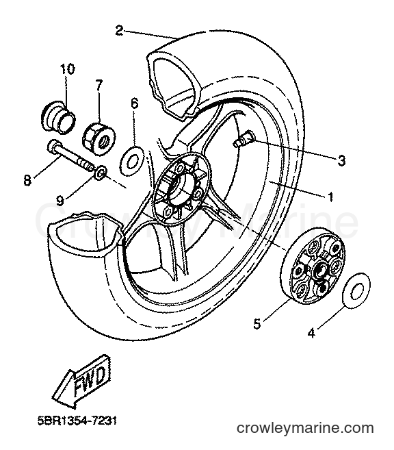 2001 Scooter YQ50 - YQ50 (5KH9) [010] - REAR WHEEL