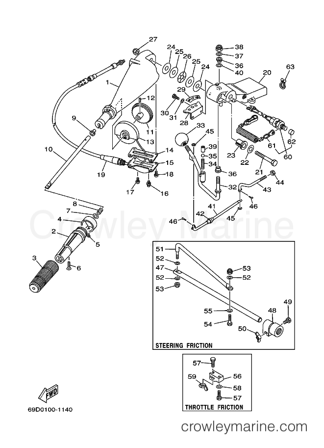 Yamaha Motors E60ELHB (69D2) [030] - STEERING