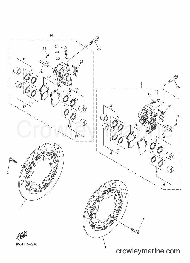 2016 Sport Bike YZF-R1S - YZF-R1S (B603) [010] - FRONT BRAKE CALIPER