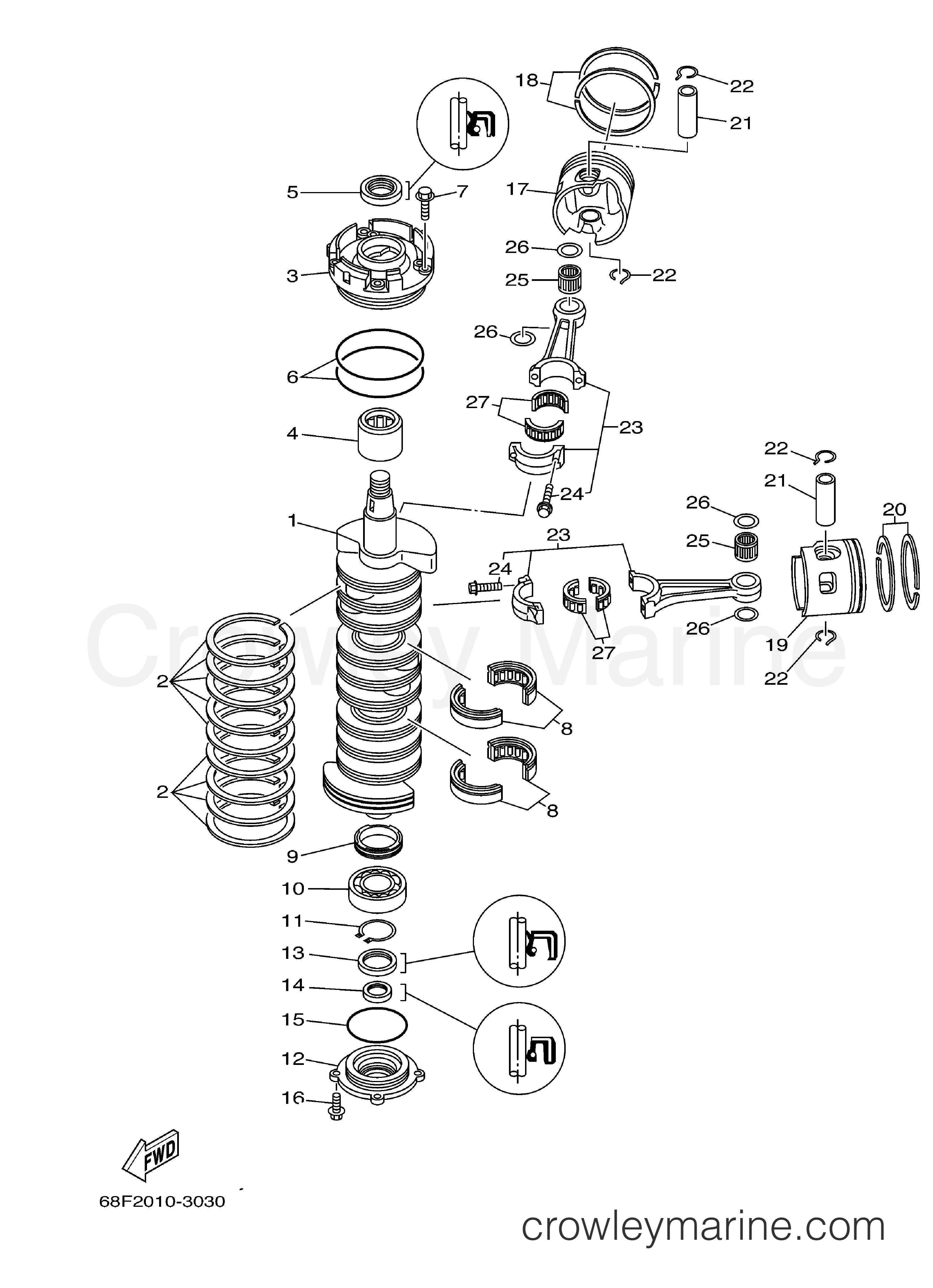 Yamaha Motors VZ175TLRD - CRANKSHAFT PISTON