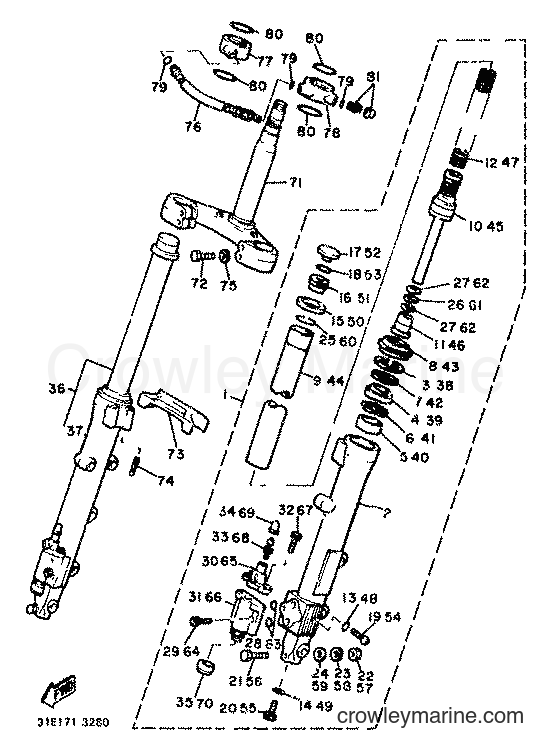1983 Street Bike XJ900 - XJ900 (31A) [999] - FRONT FORK