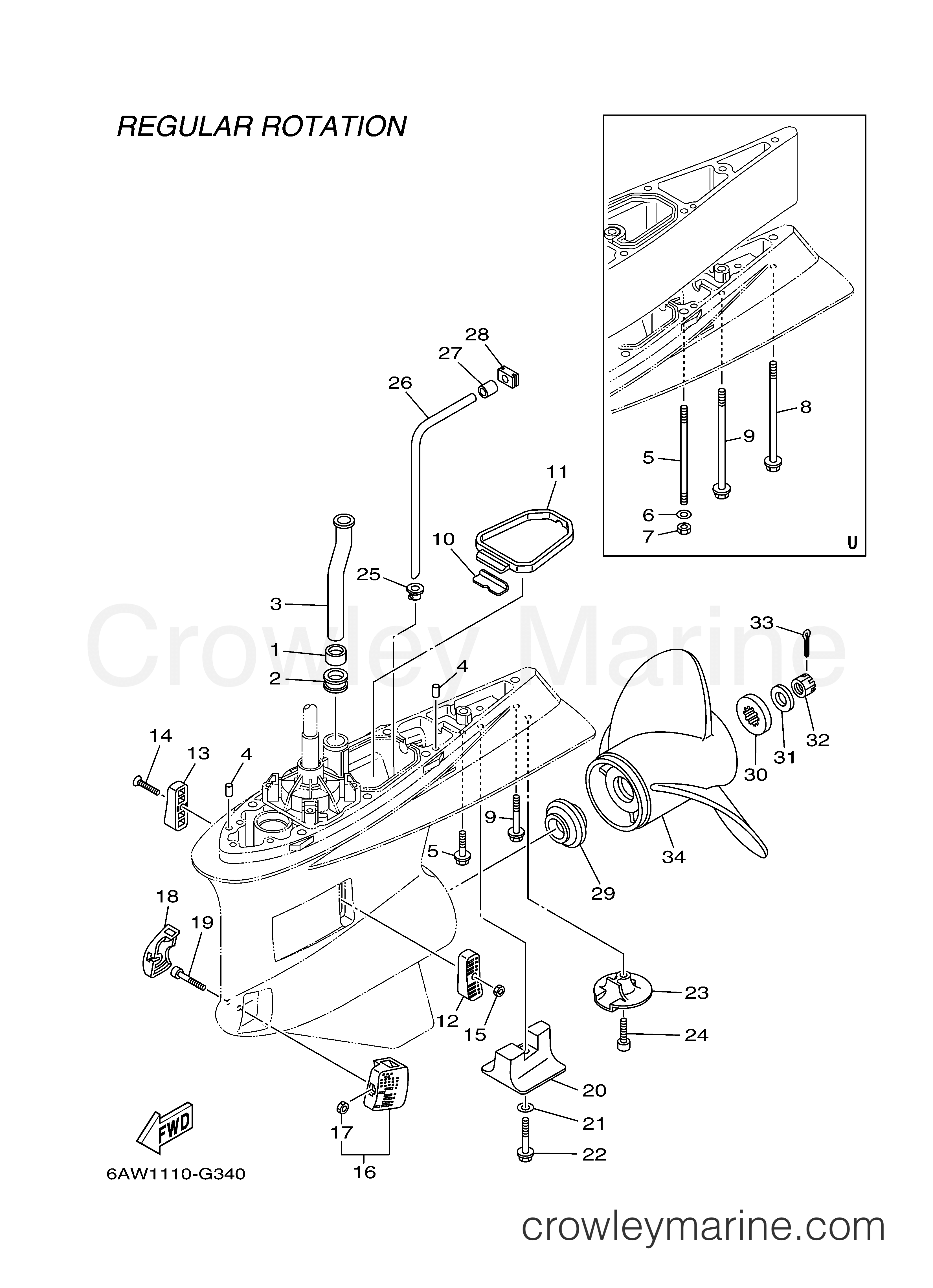 Yamaha Motors F350TUR - LOWER CASING DRIVE 2
